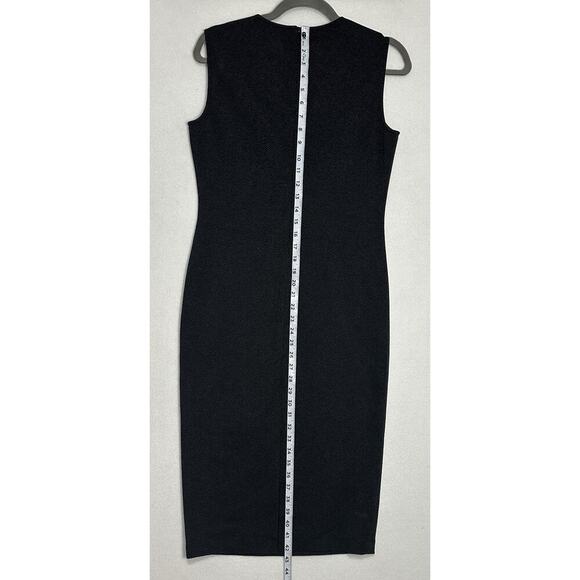 Lafayette 148 New York Dress Size 4 $698 Charcoal Sheath Knee Length EUC - Picture 5 of 11
